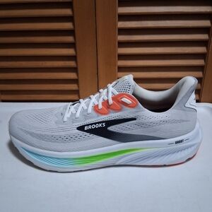 Brooks Ghost 17 Men's Running Shoe * Size: 13 (Medium) *White/Gecko Green/Pink